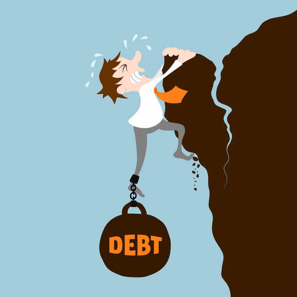 ο άνθρωπος των επιχειρήσεων με το χρέος - Διάνυσμα, εικόνα
