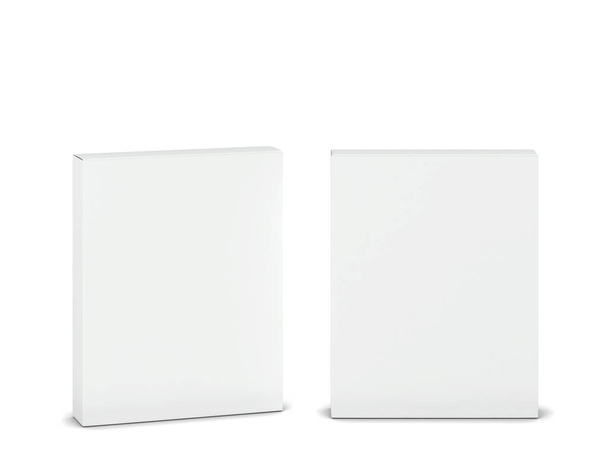 Blank cardboard box mockup. 3d illustration isolated on white background  - Фото, изображение