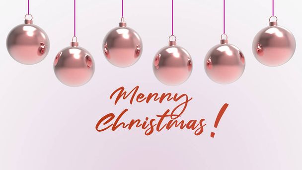 Κόκκινες Χριστουγεννιάτικες μπάλες με κόκκινη λέξη Καλά Χριστούγεννα. πολύχρωμα Χριστούγεννα χριστουγεννιάτικο δέντρο, γυαλί, μέταλλο και πλαστική μπάλα. Ομάδα Baubles κρέμονται Διακόσμηση πρότυπο διακοπών. 3d καθιστούν απεικόνιση - Φωτογραφία, εικόνα