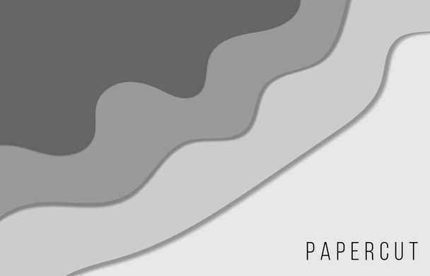Fundo abstrato 3D com formas de corte de papel branco. Layout de design vetorial para apresentações de negócios, folhetos, cartazes - Vetor, Imagem