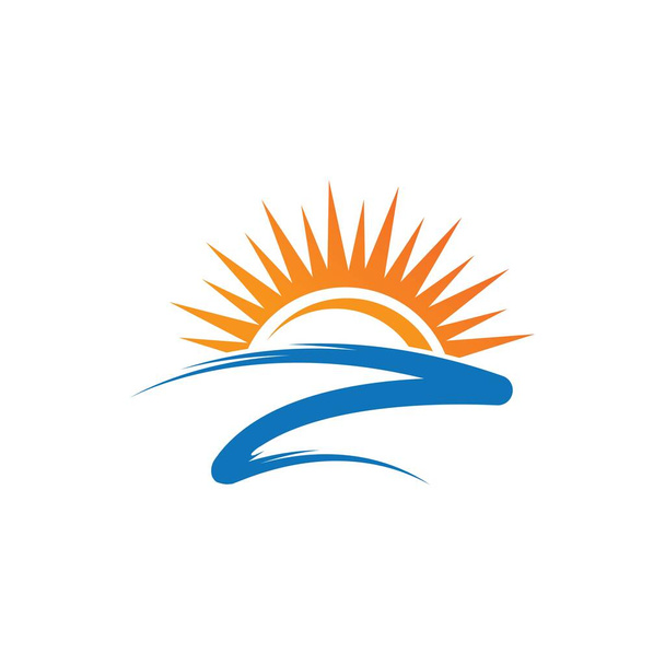 Векторна піктограма Логотип Шаблон Сонце над горизонтом
 - Вектор, зображення
