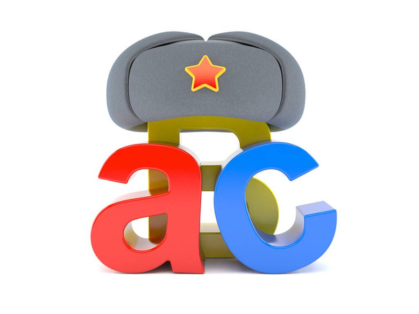 Texto ABC com chapéu de inverno - Foto, Imagem