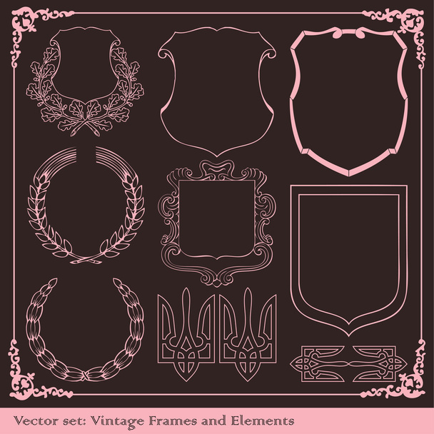 Vintage elements for frame or book cover, card vector - Vektor, kép