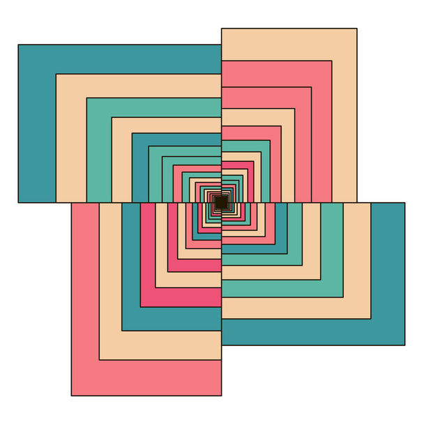 抽象的なカラフルなレトロな幾何学的な六角形 - ベクター画像