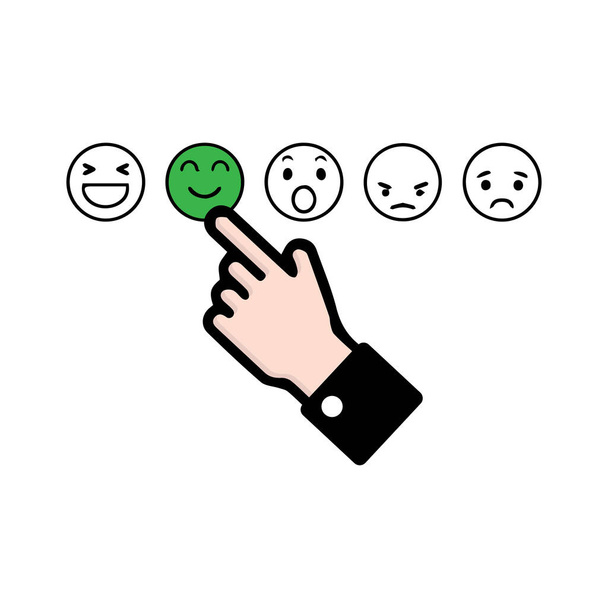 Hodnocení spokojenosti. Návrh ikon zpětné vazby od zákazníků pro koncept podnikání v oblasti digitálního marketingu - Vektor, obrázek
