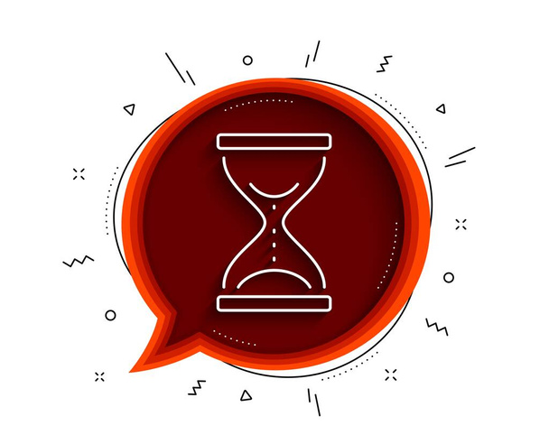 Time hourglass line icon. Chat bubble with shadow. Sand watch sign. Thin line time hourglass icon. Vector - ベクター画像
