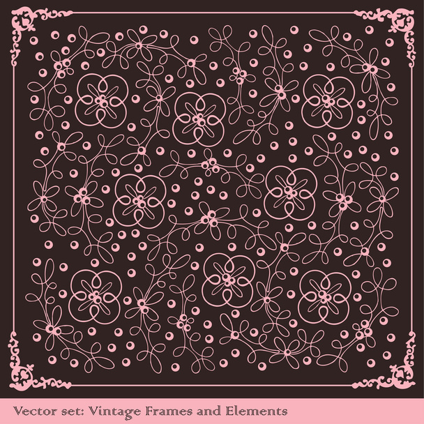 Vintage elements for frame or book cover, card vector - Вектор,изображение