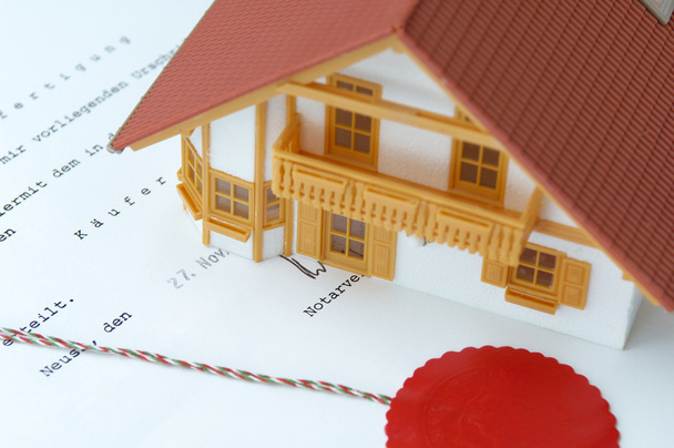 Model house on notary contract - Photo, Image