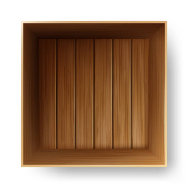 Wooden Box Container For Transportation Vector Illustration - Wektor, obraz