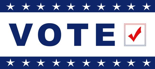 Transparent zur Präsidentschaftswahl 2020 der Vereinigten Staaten mit patriotischen Sternen. Illustration - Foto, Bild