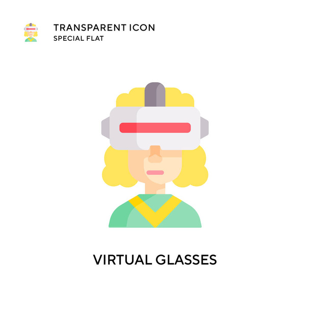 Virtual glasses vector icon. Flat style illustration. EPS 10 vector. - Vector, Image