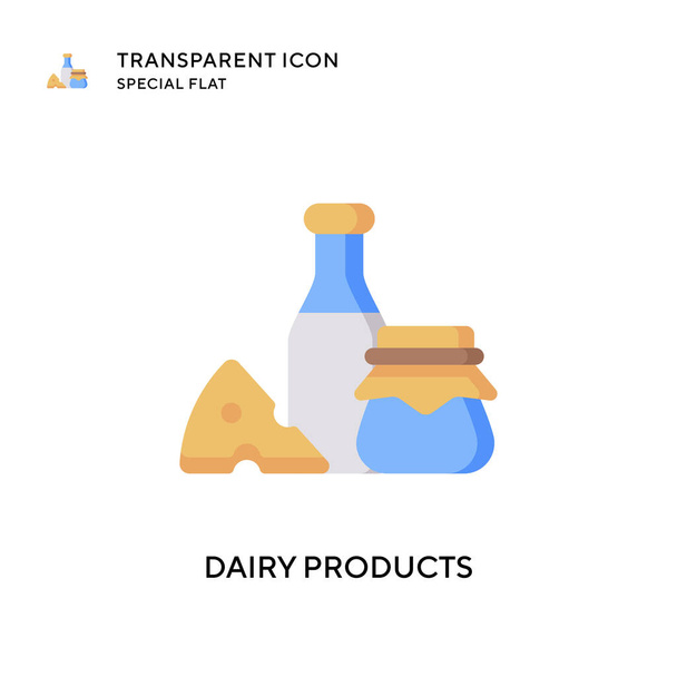 Dairy products vector icon. Flat style illustration. EPS 10 vector. - Vector, Image