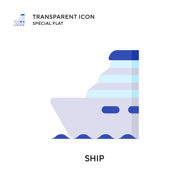 Ship vector icon. Flat style illustration. EPS 10 vector. - Vector, Image