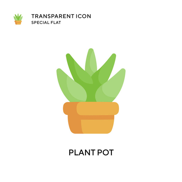 Plant pot vector icon. Flat style illustration. EPS 10 vector. - Vector, Image