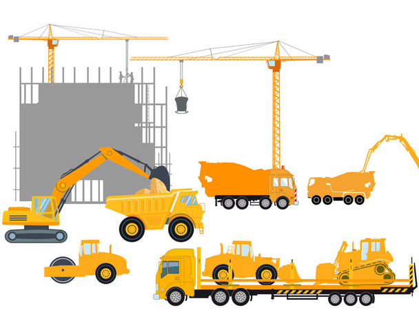 Construcción de edificios, industria de construcción de hormigón - Foto, Imagen