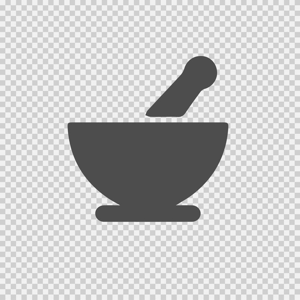 Bowl mortar vector icon eps 10. Simple isolated pictogram. - Vector, Image