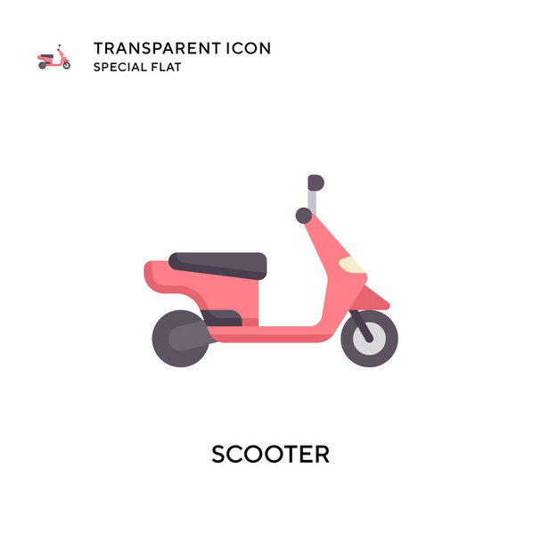 Scooter vektör simgesi. Düz çizim. EPS 10 vektörü. - Vektör, Görsel