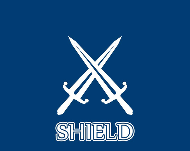 Schild Krieg Symbol und Symbol Logo Vektor  - Vektor, Bild