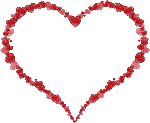 Frame Heart made of hearts for a Valentine's Day or Mother's Day - Foto, Imagen