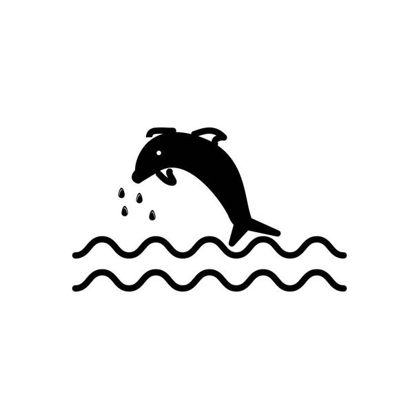 Delfin, jumping, tengeri ikon a grafikus stílus a web design, logó, UI. illusztráció - Vektor, kép
