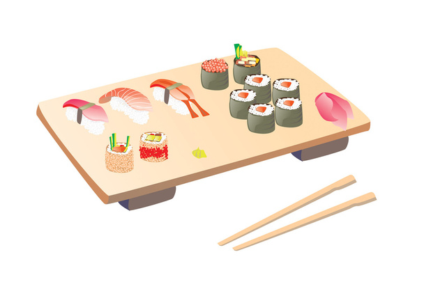 Set de sushi
 - Vector, imagen