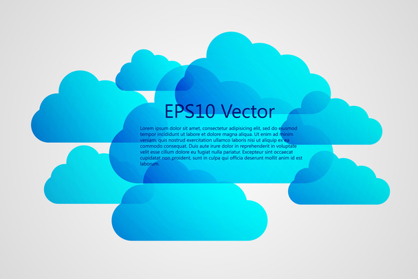 Blue clouds - Vector, Image