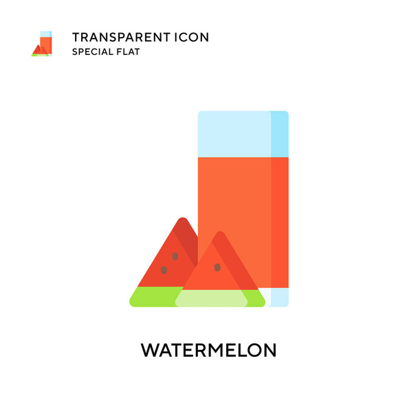 Watermeloen vector icoon. Platte stijl illustratie. EPS 10-vector. - Vector, afbeelding