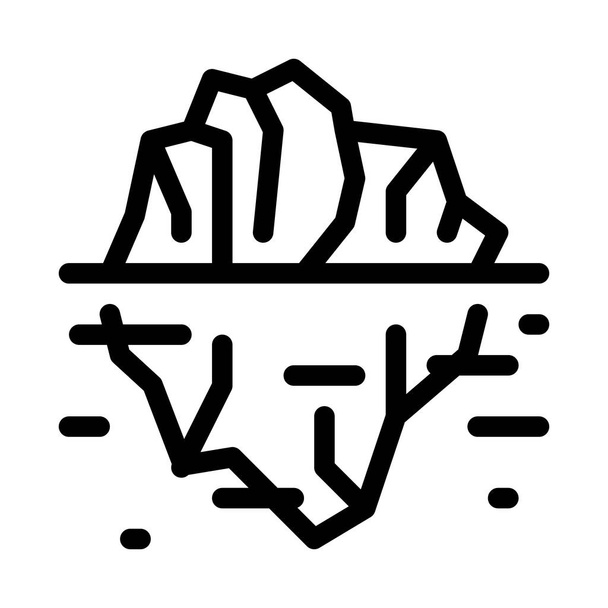 Jäävuori meressä ikoni vektori. Jäävuori merimerkillä. yksittäinen ääriviivat symboli kuva - Vektori, kuva