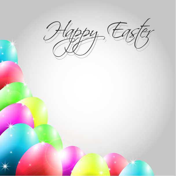 Happy Vector Background with Colorful Eggs - Διάνυσμα, εικόνα