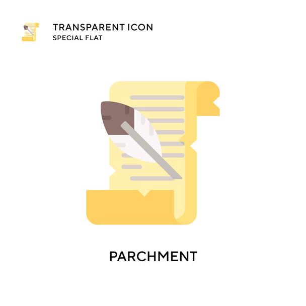 Parchment vector icon. Flat style illustration. EPS 10 vector. - Vector, Image