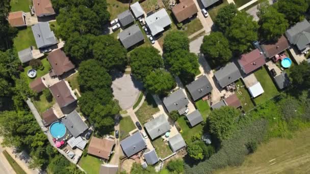 Panoramic view of neighborhood in roofs of houses of residential area summer houses Cleveland OH US - Footage, Video