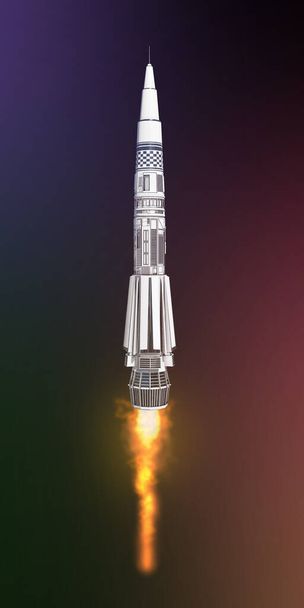 foguete decolar no espaço ilustração 3d  - Foto, Imagem