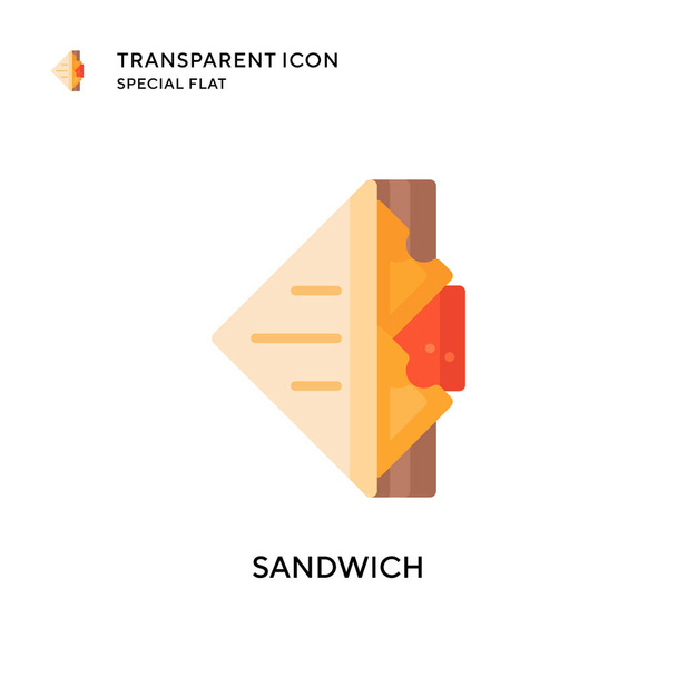 Sandwich vector icon. Flat style illustration. EPS 10 vector. - Vector, Image