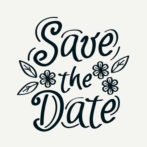 save the date lettering wedding design vector - Vector, Image