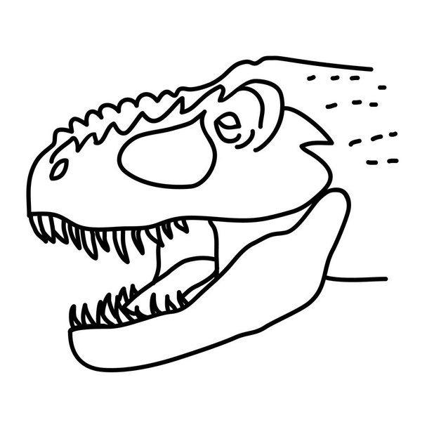 Tyrannosaure Rex Icône. Doodle dessiné à la main ou noir contour Icône Style - Vecteur, image
