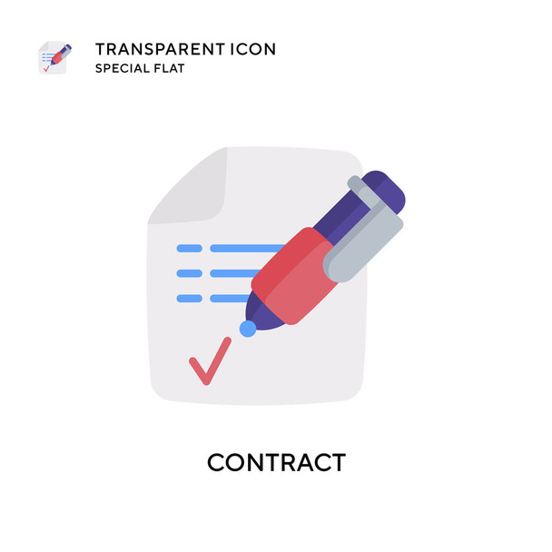 Contract vector icon. Flat style illustration. EPS 10 vector. - Vector, Image