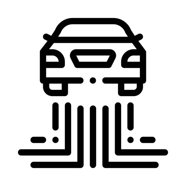 車の電子技術アイコンベクトル。自動車の電子技術記号です。孤立した輪郭記号図 - ベクター画像