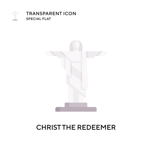 Christ the redeemer vector icon. Flat style illustration. EPS 10 vector. - Vector, Image