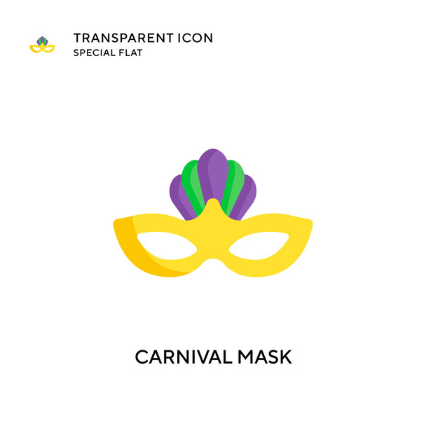 Ikona vektoru karnevalové masky. Ilustrace plochého stylu. EPS 10 vektor. - Vektor, obrázek