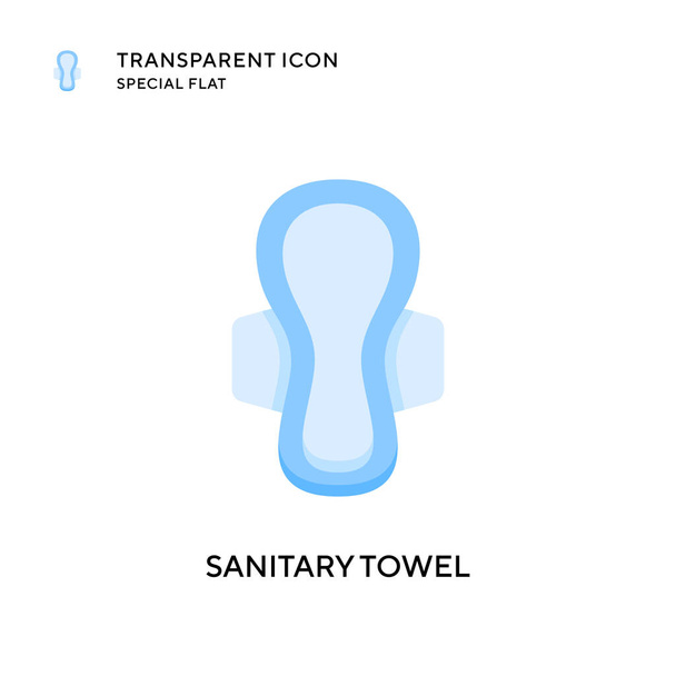 Ícone de vetor de toalha sanitária. Ilustração de estilo plano. Vetor EPS 10. - Vetor, Imagem