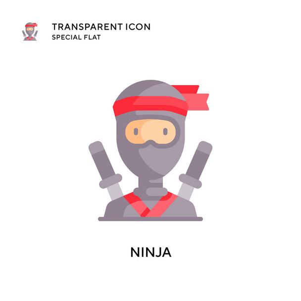Icona del vettore ninja. Illustrazione in stile piatto. Vettore EPS 10. - Vettoriali, immagini