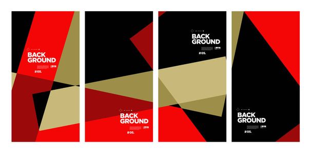 Vektor rote und schwarze abstrakte geometrische Linienform Hintergrund für Banner und Social Media Story Template, Feed, Poster, Cover, Broschüre, Druck, etc - Vektor, Bild