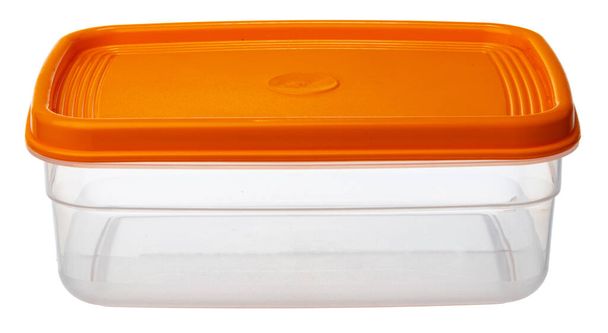 Plastic storage container for food isolated on white - Φωτογραφία, εικόνα
