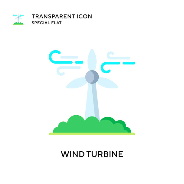 Windturbine vector icoon. Platte stijl illustratie. EPS 10-vector. - Vector, afbeelding