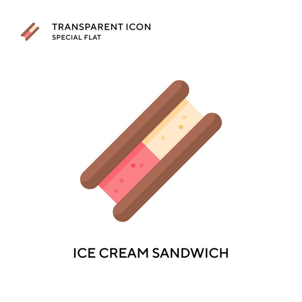 Ice cream sandwich vector icon. Flat style illustration. EPS 10 vector. - Vector, Image