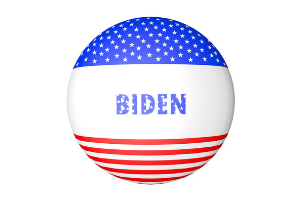 ΗΠΑ 2020 προεδρικό εκλογικό σήμα με biden όνομα σε αυτό ως παράδειγμα υποψήφιας, Απομονωμένο σε λευκό φόντο. - Φωτογραφία, εικόνα