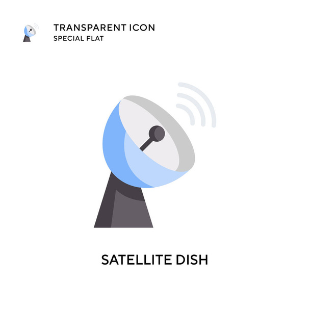 Satellite dish vector icon. Flat style illustration. EPS 10 vector. - Vector, Image