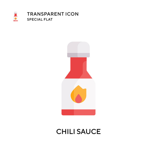 Chili sauce vector icon. Flat style illustration. EPS 10 vector. - Vector, Image