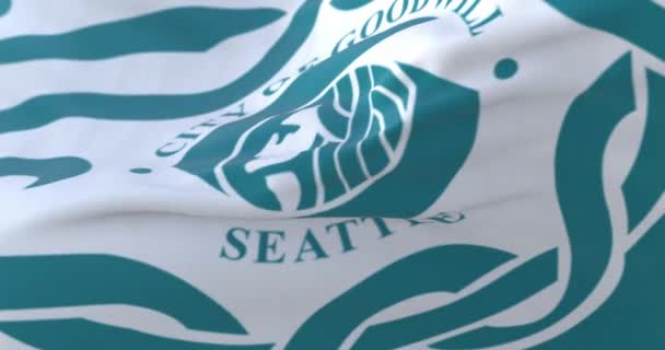 Seattle city flag, city of USA or United States of America - loop - Footage, Video
