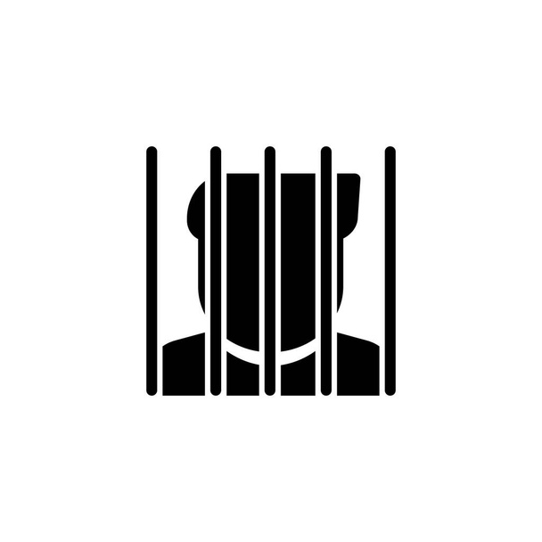 kriminálníka na vězeňské, justiční a právní ikoně. Vektorová ilustrace - Vektor, obrázek